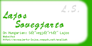 lajos sovegjarto business card